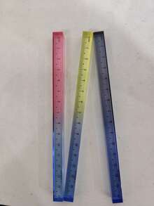 1pc Gradient Square Ruler, Transparent Multicolor Protractor, Regla, Suitable For Geometry, Drawing, Office, And Study - Smooth Surface, Precise Measuring Tool, Escuela, Geometric Drawing Tool, Rich Design, Transparent Reglas Material. - A - View 8