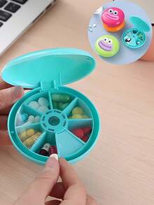 Daily Pill Box, Portable Weekly Travel Pill Storage Box, Mini Cosmetics And Jewelry Storage Box, Small Items, Portable Travel And Home Storage, Small Storage Box, Sealed Box, Portable Pill Box, Medicine Storage Box, Suitable For Carrying, Essential For Travel, Suitable For Beach Travel, Essential For Beach Travel - Multicolor - View 9