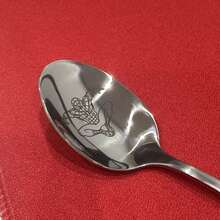 19.5厘米不锈钢勺 卡通甜点勺 咖啡勺 创意厨房用品 男士生日礼物 圣诞节 父亲节 情人节 派对晚宴 生日纪念 - 查看 6