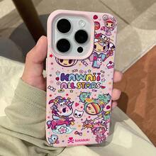 Funda para teléfono Comic T-Tokdoks con patrón de cuero de lichi, compatible con Phone17161514131211ArProMaxPlusXXRXSMax, a prueba de golpes 17Air - PWSF-358HKX43A4 - Ver 12