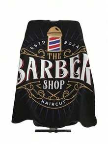 1件专业美发沙龙剪发布，印花美发沙龙理发师袍，剪发披肩，不粘剪发围裙 - 彩色 - 查看 1