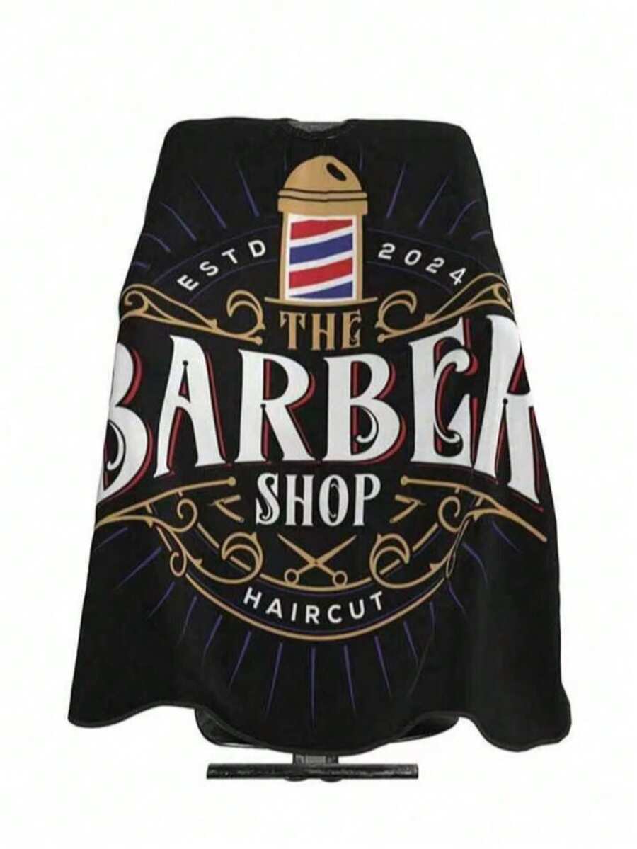 1件专业美发沙龙剪发布，印花美发沙龙理发师袍，剪发披肩，不粘剪发围裙 - 彩色 - 查看 1