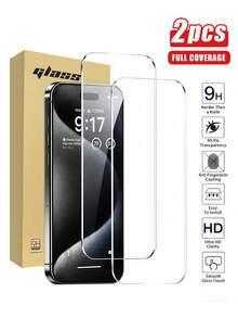 2 pezzi, compatibili con 15 Pro Max [6,7 pollici], protezione da caduta 9D, accessori per telefoni cellulari/pellicole protettive per schermo, anti-olio e antiriflesso, adatto per vacanze/uso quotidiano/glamour/divertente, idea regalo per le feste, compatibile con serie 11/12/13/14/15/16/16 Plus/16 Pro/16 Pro Max/17/17 Air/17 Pro/17 Pro Max - Trasparente - Visualizzare 37