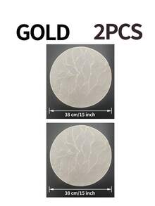 1个/4个/6个/8个装 15英寸圆形金色PVC可水洗餐垫 - 简约防滑耐热餐垫，适用于餐桌、咖啡吧、房间装饰、情人节装饰和婚礼装饰 - 金色 - 查看 12