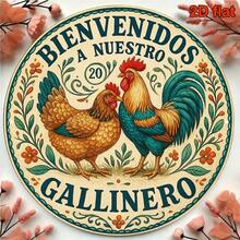 1pc 8-Inch Round Metal Wall Art Vintage Farmhouse Decor With Rooster And Hen Design, Suitable For Kitchen, Garden, Country Home, 2D Flat - A - View 5