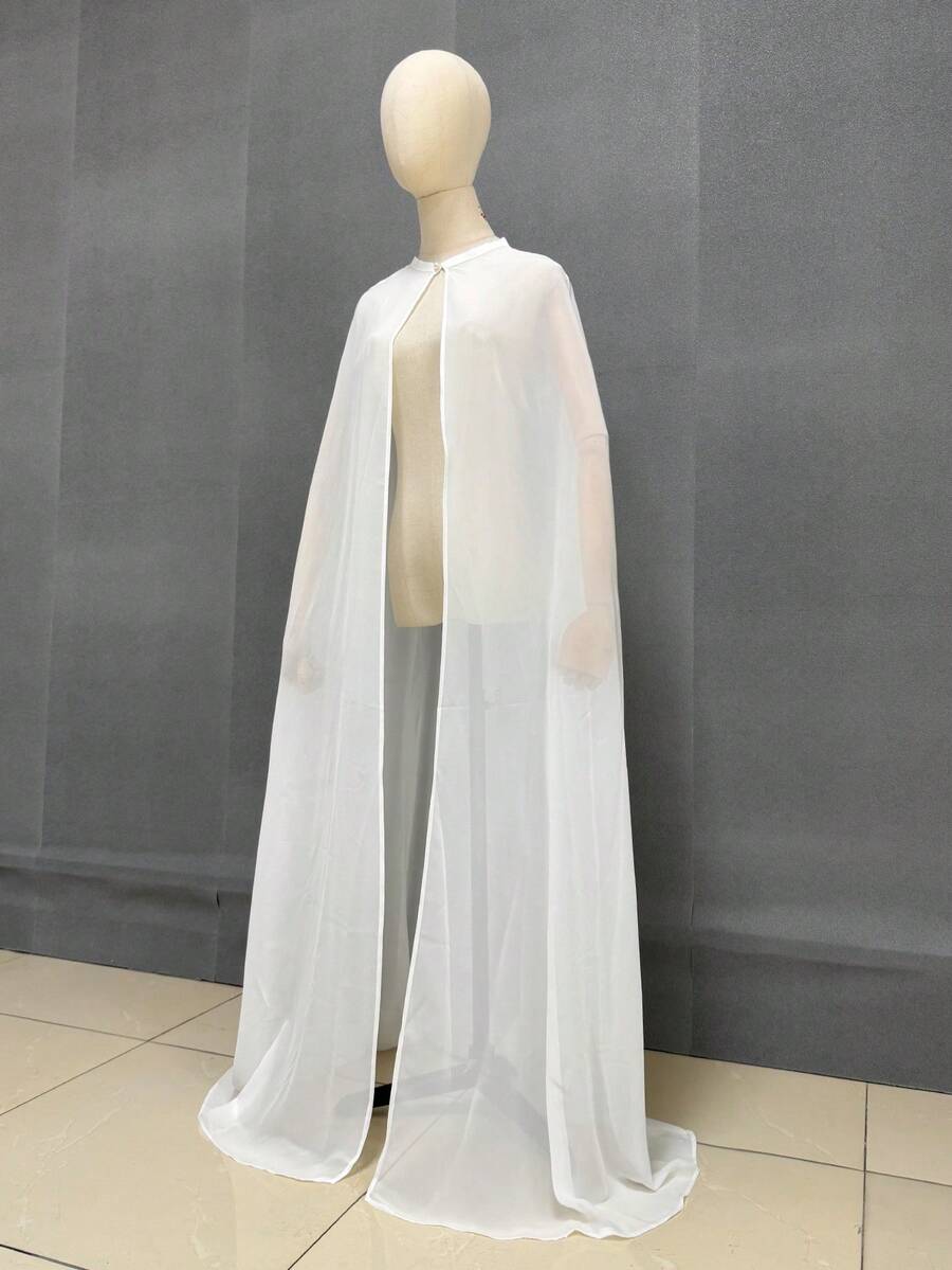 1 chiếc áo choàng cô dâu dài màu đen, áo choàng voan mềm mại có mũ trùm đầu, khăn choàng cosplay anime, 150cm - Nhiều màu - Xem 1