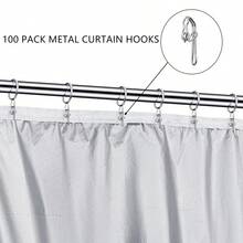 Curtain Hooks - Metal Curtain Rod Hooks, 2.9 X 1.2 Cm (Pack Of 100, Silver)… - Silver - View 4