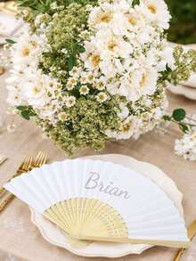 Customizable Handheld Folding Fan,Classic DIY Fan,Perfect For Weddings, Bridal Showers,Birthdays,Workers For Mother's Day,For Father's Day - Multicolor - View 5