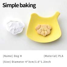 O formă de tăietor de biscuiți drăguță cu model de câine, o formă de biscuiți pentru părinți și copii, provizii pentru prânz pentru sezonul școlar, ștampile pentru biscuiți cu diverse modele de desene animate cu câini, lăbuțe mici și oase mici și o formă de desert, potrivită pentru prepararea de mici gustări ca daruri. - Vizualizare 22