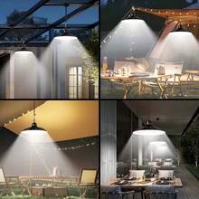 1pc 360° Outdoor Solar Floodlight, Single/Dual Head Patio Hanging Lamp, Remote Control/Non-Remote Control Outdoor Garden Decor Light, With Light Sensor LED Night Light, Detachable Corridor Lamp, Safety Lighting Emergency Camping Lamp, Corral, 25%/50%/100% Dimmable, Built-In Rechargeable Battery, Suitable For Corridor, Patio, Hall - white light - View 5