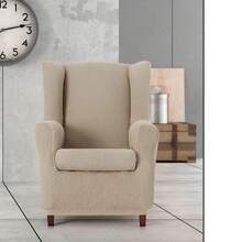 Kiva Universal And Versatile Wingback Chair Cover, Various Colors Available – Easy-To-Fit Protective Chair Cover For Backrest, Seat And Arms - 特洛伊貂 - 查看 5