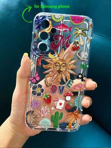 1件裝珠花組件圖案印花柔軟防摔手機殼，適用於 iPhone 16/11/12/13/14/15/15 Pro/15 Plus/15 Pro Max/12 Pro/13 Pro/14 Pro/12 mini/13 mini/11 Pro Max/12 Pro Max/13 Pro Max/14 Pro Max/14 Plus/16 Pro/16 Plus/16 Pro Max，以及 Galaxy/A54/A14/A12/A13/A15/A32/A33/A24/A52S/S20/S21/S22/S23/S24/S23 Plus/S24 Ultra/S25/A15/A33/A23 - 彩色 - 查看 6