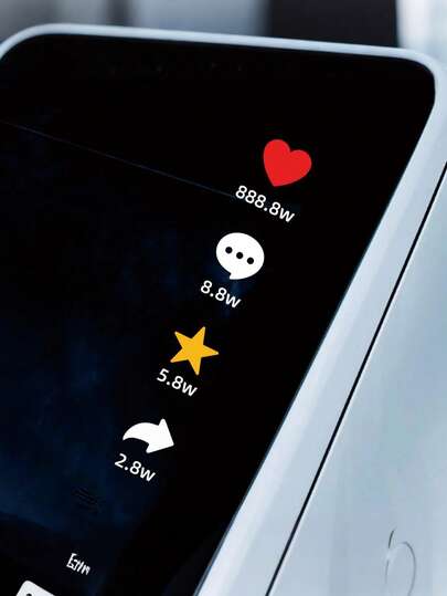 Hình dán cửa kính xe hơi ngộ nghĩnh, chống nước, chống tia UV, thích hợp cho mọi loại xe, kèm biểu tượng "Thích", "Bình luận", "Chia sẻ", trang trí thân xe sáng tạo cho mọi loại xe.