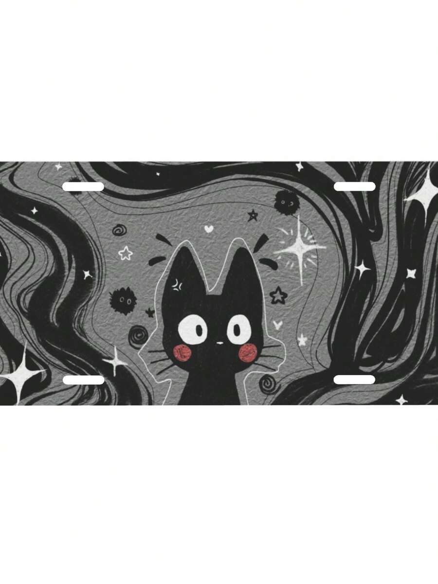 Funny Cat Vintage Aluminum License Plate 6 X 12 Inch Metal Car Front License Plate Cover Car Decor Accessory Novelty Vanity Decoration Tag With 4 Holes Gift For Men Women - A - 查看 1