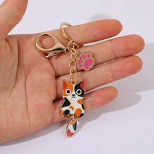 Llaveros con diseño de gato adorable, anillos de llave creativos, suaves y lindos con colgantes con estampado de pata, regalos periféricos para amantes de los gatos, mejores amigos, amigos, compañeros de clase y propietarios de gatos - Talla única - Ver 9