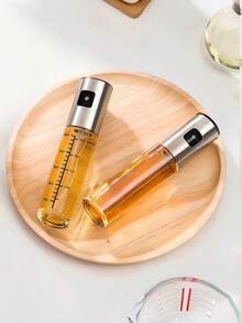 2 piezas Rociador de aceite de oliva para cocinar, botella rociadora de vidrio y acero inoxidable a prueba de fugas de 100ml con escala clara, dispensador de aceite recargable para cocina, freidora de aire, barbacoa, hornear, ensalada y dieta baja en grasa - Ver 11