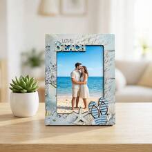 1/3 piezas Marco Océano, Marco de Tortuga Marina y Estrella de Mar de Verano, Decoración de Marco de Madera Mediterránea, Adecuado para Hogar, Escritorio, Decoración de Oficina, 2D - Marco de fotos - Ver 10
