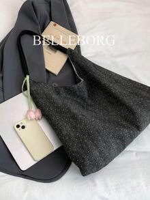 Túi đeo vai/túi xách tay nữ nhẹ nhàng, tối giản, đa năng, thích hợp cho công sở, kèm phụ kiện. - màu đen - Xem 8