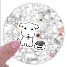 104pcs Ganadi Stickers, Cute Cartoon Dog Mood Stickers, DIY Decor For Water Bottle, Laptop, Luggage, Guitar, Phone, Notebook, Scrapbook, Graduation Gift, Party Decor, Adult Anime Stickers - White - View 4