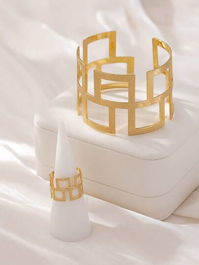 1 Set de Brazaletes Abiertos Geométricos para Mujeres