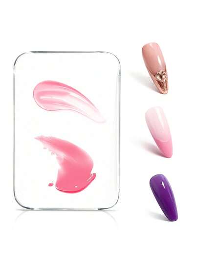 Acrylic Nail Art Palette - Transparent Nail Gel Polish Paint Mixing Pallet Design Plate For Nail Art Foundation Makeup Mixing Tray Display Stand Manicure Tools Supplies Accessories