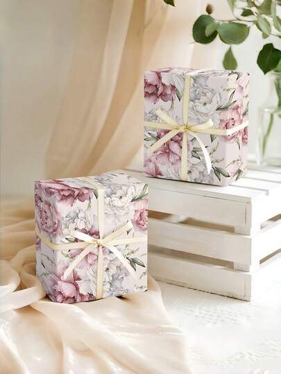 1 Cuộn Giấy Gói Quà Họa Tiết Hoa Mẫu Đơn Màu Nước (Hồng & Trắng) | Có nền màu hồng với họa tiết hoa mẫu đơn màu nước hồng và trắng. Thích hợp cho: Hộp quà sinh nhật, Quà tặng Ngày của Mẹ, Quà tặng đám cưới, Quà tặng bạn thân, Trang trí hoa, Tranh ghép thủ công, Túi quà tự làm, Trang trí bàn làm việc, Hộp trà chiều, Quà tặng kỷ niệm - 43cm * 300cm (17in * 9.84ft)