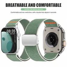 尼龙表带，兼容 49mm、46mm、42mm、45mm、41mm、44mm、40mm 表带，磁吸式表链，适用于 Watch Ultra 11、10、9、8、7、6、5、SE 3 等型号。 - 42/44/45/46/49mm - 查看 9