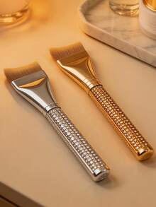 1 cọ trang điểm cán đính đá, hình lưỡi liềm, siêu mỏng, không đường may, không vón cục, đa năng, thích hợp dùng cho kem nền, phấn má hồng dạng kem, trang điểm dạng lỏng/cọ Kabuki đánh nền. - Nhiều màu - Xem 4