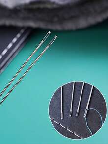 40pcs Premium Stainless Steel Sewing Needles, 7 Sizes Large Eye Sharp Point Sewing Needles, Leather Embroidery Needles With Threader, Suitable For Hand Sewing Arts And Crafts - B - View 6