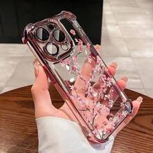 Funda para teléfono compatible con iPhone 11/11 Pro/11 Pro Max/12/12 Pro/12 Pro Max/13/13 Pro/13 Pro Max/14/14 Pro/14 Pro Max/15/15 Pro/15 Pro Max/16/16 Pro/16 Pro Max/17/17 Pro/17 Pro Max, funda transparente electrochapada Blossom, anticaídas y a prueba de golpes. - Estilo (1 pieza) - Ver 1