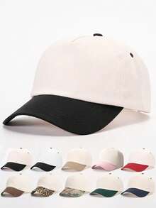 1 pieza Gorra de béisbol de malla de unicolor, sombrero casual ajustable con protección solar para exteriores, adecuado para primavera/otoño, viajes, playa, estilo unisex Y2K, verano - gorra de béisbol - Ver 21