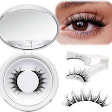 1 Set Magnetic False Eyelashes With Applicator Tool, Natural Look Reusable Magnetic Lashes, Lightweight Suitable For Natural Makeup - 1 Style - Black - View 12