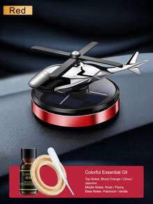 1pc Solar Powered Helicopter Aromatherapy Ornament - Automatic Rotating Blades, 4 Colors - Includes 5ml Refill Essential Oil, Wooden Chips And Dropper, Suitable For Car, Study, Room, Bedroom And Home Decor, Perfect Gift For Car Enthusiasts. Creative Ornament - Helicopter - View 14