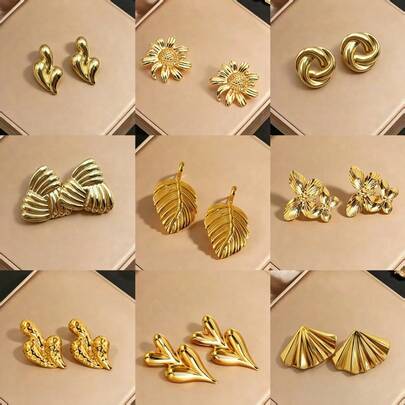 Pendientes de flor de margarita de acero inoxidable dorado con estilo bohemio, pendientes colgantes de flores extra grandes, joyería chapada en oro impermeable, adecuada para vacaciones de verano en la playa