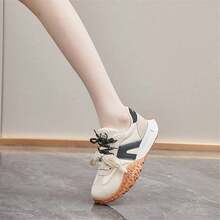 女士休闲厚底运动鞋，时尚运动风，秋冬季 - 黑色 - 查看 3