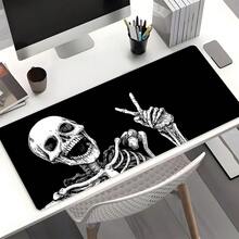 1pc XXL Extended Rock Skull Mouse Pad, Black And White Hand-Painted Large Desk Mat, Oversized Skull Gaming Mouse Pad For Laptop, Computer And Keyboard, Waterproof Surface And Non-Slip Rubber Base, Washable, Suitable For Punk Fans, Gamers, Students, Birthday Gift, Combines Style And Functionality - View 6