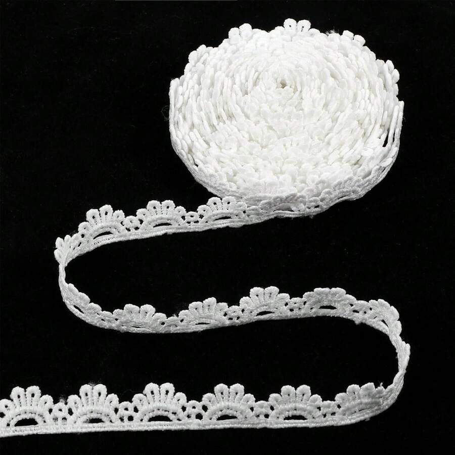 20码优质欧洲皇冠蕾丝花边，0.78英寸宽 - 优雅婚纱面料包边、新娘配饰和DIY工艺丝带，适用于DIY手工艺品、服装配饰、家居装饰、蕾丝面料、精致刺绣 - 多色 - 查看 1