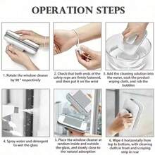 Dụng cụ lau kính từ tính hai mặt, bàn chải lau kính, dụng cụ vệ sinh kính ngoài trời cho nhà cao tầng. - Trắng - Xem 7