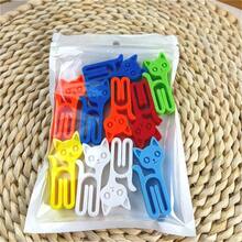 10pcs Cat Shaped Food Sealing Clips, Lightweight And Durable Kitchen Supplies, Practical Household Items - Multicolor - View 5