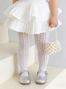 1 chiếc quần tất mỏng ôm sát, thoáng khí, họa tiết trái tim dễ thương cho bé gái, thích hợp phối cùng quần tất lưới kiểu Lolita, mùa xuân/hè. - trắng - Xem 12