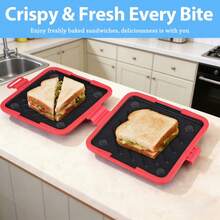 Bandeja para hacer sándwiches en microondas, tostador de sándwiches para horno y máquina de hacer pan - Multicolor - Ver 4