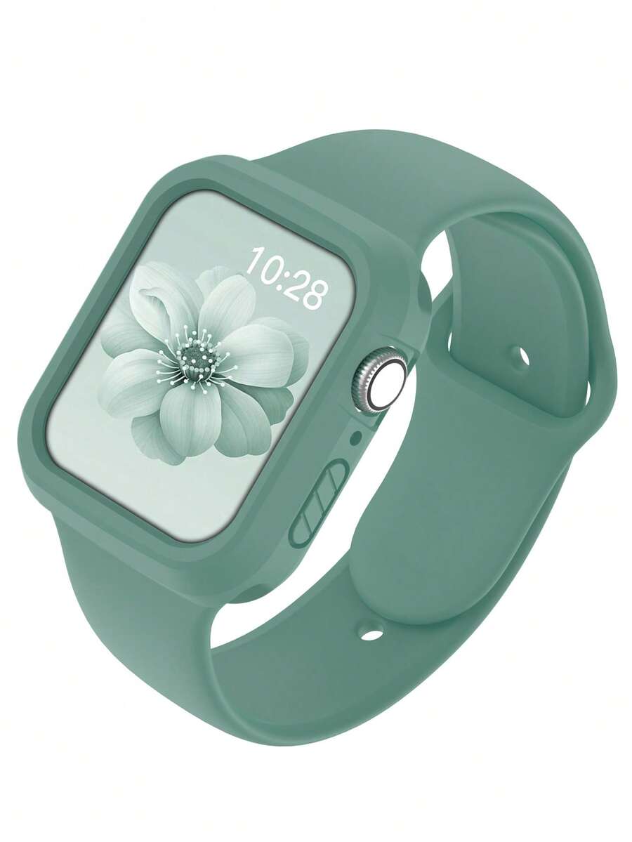 二合一表带和表壳，适用于 40mm、41mm、42mm、44mm、45mm、46mm 和 49mm 尺寸的 。柔软舒适的休闲运动硅胶表带，搭配防震防刮的弹性硅胶镂空表壳。兼容 Ultra/11/10/9/8/7/6/5/4/SE 系列。男女通用款。完美贴合，触感极佳。