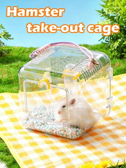 Lồng vận chuyển chuột hamster cầm tay, di động, thiết kế tích hợp bình nước, chuồng ngoài trời trong suốt, túi đựng chuột hamster, đồ dùng du lịch cho thú cưng nhỏ, thoải mái, nhẹ và thoáng khí, dễ dàng vệ sinh và cất giữ, di động, bền, thích hợp cho các hoạt động ngoài trời, du lịch, cắm trại. Món quà lý tưởng cho thú cưng yêu quý của bạn hoặc bạn bè nuôi động vật nhỏ.