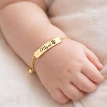 Personalized Children's Bracelet With Baby's Name + Team Accessory, Gold, Durable Birthday Gift - 國際隊 - 查看 2
