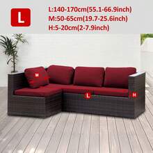 1 chiếc vỏ đệm ghế sofa ngoài trời bằng lụa sữa màu trơn mật độ cao, độ đàn hồi cao, có thể tháo rời, dạng bán kín, thích hợp cho ghế sofa sân hiên, ban công, sân vườn. - Màu Đỏ Sâu - Xem 9
