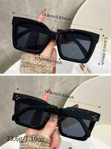 MEIRONG 2 Pairs Women's Plastic Large Frame Bohemian Fashion Glasses Set, Suitable For Daily Use, Accessories - Black Leopard Print - View 6