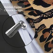3pcs Leopard Print Bow Tie Digital Printing Duvet Cover Set, Lace Print, Includes 1 Duvet Cover And 2 Pillow Shams, No Inner Core, Soft And Comfortable Bedding, Polyester, Suitable For Indoor Decoration, Home Goods, Applicable For All Seasons, Suitable For Bedroom, Hotel, Homestay, Boys And Girls Room Decor - 80019+SJT+K - View 11