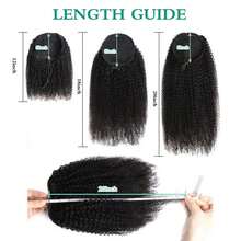 BINF Wig ekor kuda keriting 4C Afro hitam alami 18 inci dengan tali serut, cocok sebagai hadiah Hari Ibu. - Natural Black - View 5