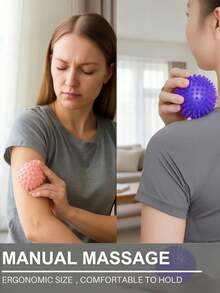1 Set (4pcs) Portable Sports Massage Kit, Deep Tissue Muscle Massage, Includes Spiky Massage Ball, Foot Massage Roller, Massage Stick, Massage Roller, Suitable For Gym, Home, Yoga Studio To Relax Muscles On Feet, Back, Neck, Muscles, Hands - Multicolor - View 2
