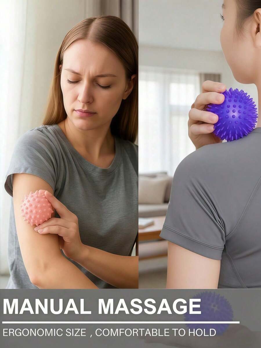 1 Set (4pcs) Portable Sports Massage Kit, Deep Tissue Muscle Massage, Includes Spiky Massage Ball, Foot Massage Roller, Massage Stick, Massage Roller, Suitable For Gym, Home, Yoga Studio To Relax Muscles On Feet, Back, Neck, Muscles, Hands